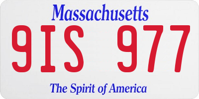 MA license plate 9IS977