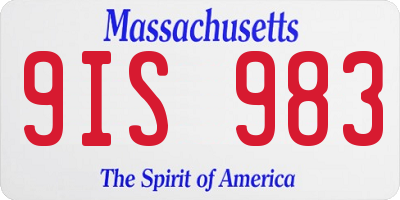 MA license plate 9IS983