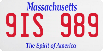 MA license plate 9IS989