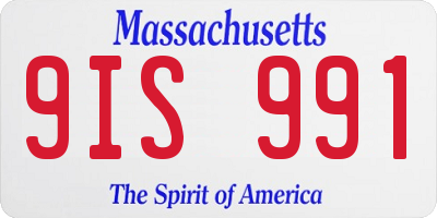 MA license plate 9IS991