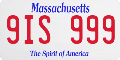 MA license plate 9IS999