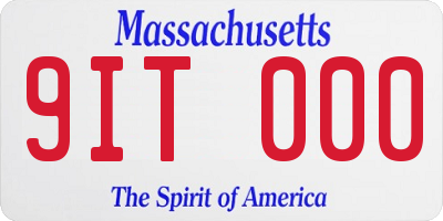 MA license plate 9IT000