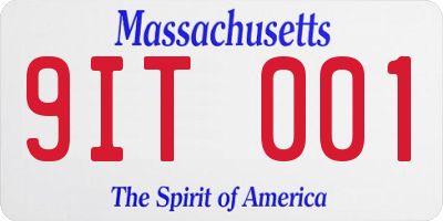 MA license plate 9IT001