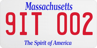 MA license plate 9IT002