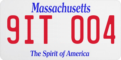 MA license plate 9IT004