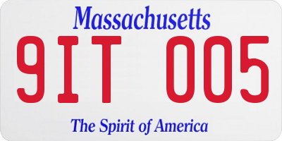 MA license plate 9IT005