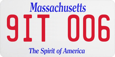 MA license plate 9IT006