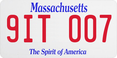MA license plate 9IT007