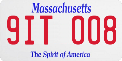MA license plate 9IT008