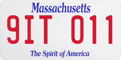 MA license plate 9IT011