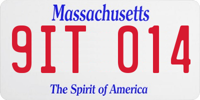MA license plate 9IT014