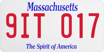MA license plate 9IT017