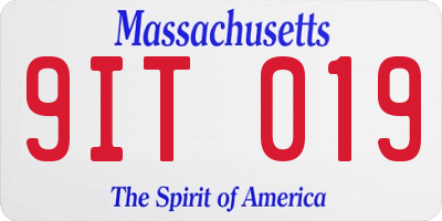 MA license plate 9IT019