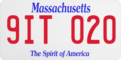 MA license plate 9IT020