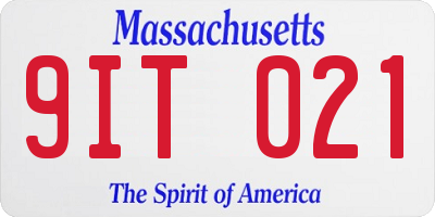 MA license plate 9IT021