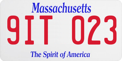 MA license plate 9IT023