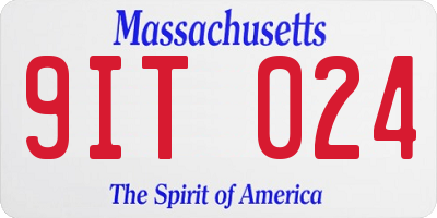 MA license plate 9IT024