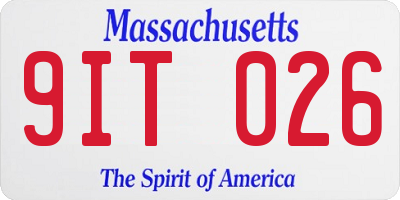 MA license plate 9IT026
