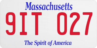 MA license plate 9IT027