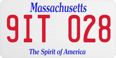 MA license plate 9IT028