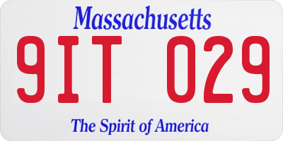 MA license plate 9IT029