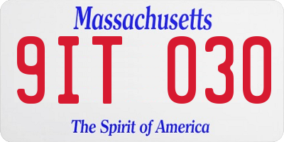 MA license plate 9IT030