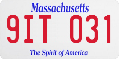 MA license plate 9IT031