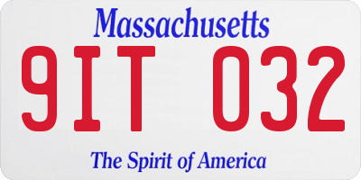MA license plate 9IT032