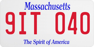 MA license plate 9IT040