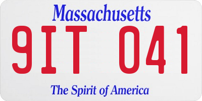 MA license plate 9IT041