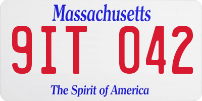MA license plate 9IT042
