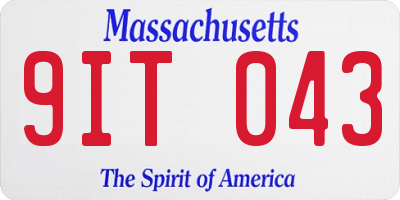 MA license plate 9IT043