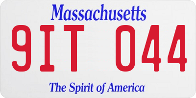 MA license plate 9IT044