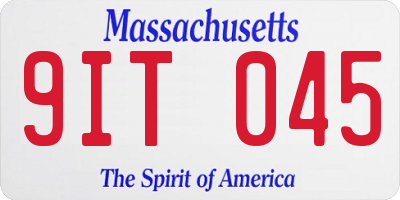 MA license plate 9IT045