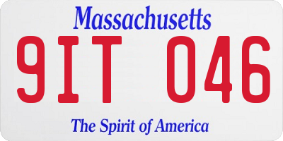MA license plate 9IT046