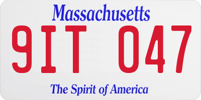 MA license plate 9IT047