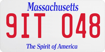 MA license plate 9IT048