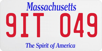 MA license plate 9IT049