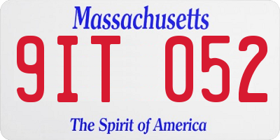 MA license plate 9IT052