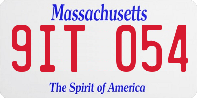 MA license plate 9IT054