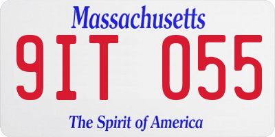MA license plate 9IT055