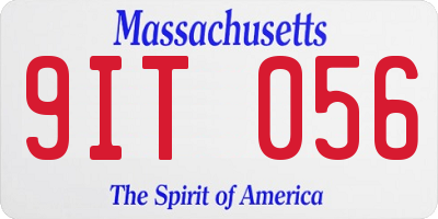 MA license plate 9IT056