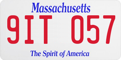 MA license plate 9IT057
