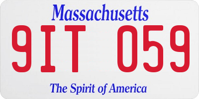 MA license plate 9IT059