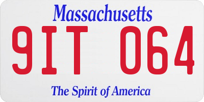 MA license plate 9IT064