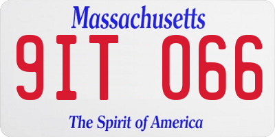 MA license plate 9IT066