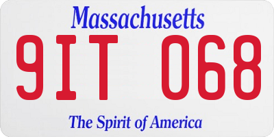 MA license plate 9IT068