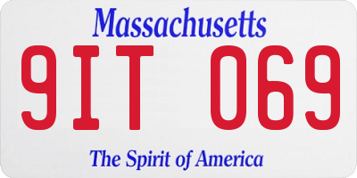 MA license plate 9IT069
