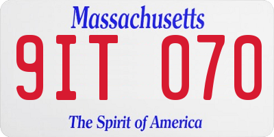 MA license plate 9IT070