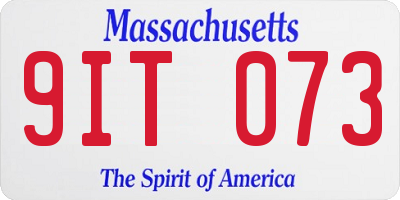 MA license plate 9IT073